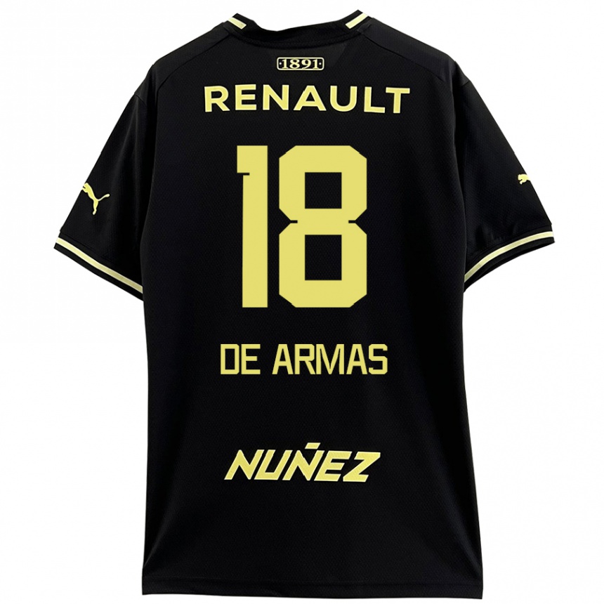 Kinder Fußball Nahuel De Armas #18 Schwarz Gelb Auswärtstrikot Trikot 2024/25 T-Shirt Luxemburg