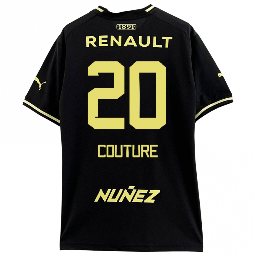 Kinder Fußball Lorenzo Couture #20 Schwarz Gelb Auswärtstrikot Trikot 2024/25 T-Shirt Luxemburg