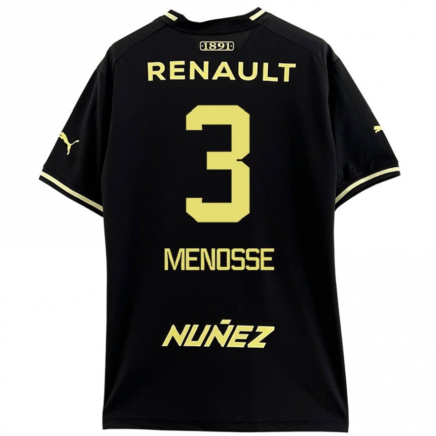 Kinder Fußball Hernán Menosse #3 Schwarz Gelb Auswärtstrikot Trikot 2024/25 T-Shirt Luxemburg