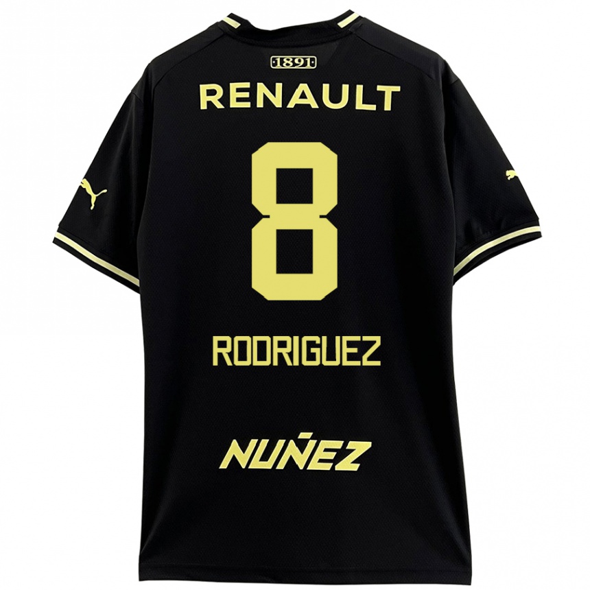 Kinder Fußball Sebastián Rodríguez #8 Schwarz Gelb Auswärtstrikot Trikot 2024/25 T-Shirt Luxemburg