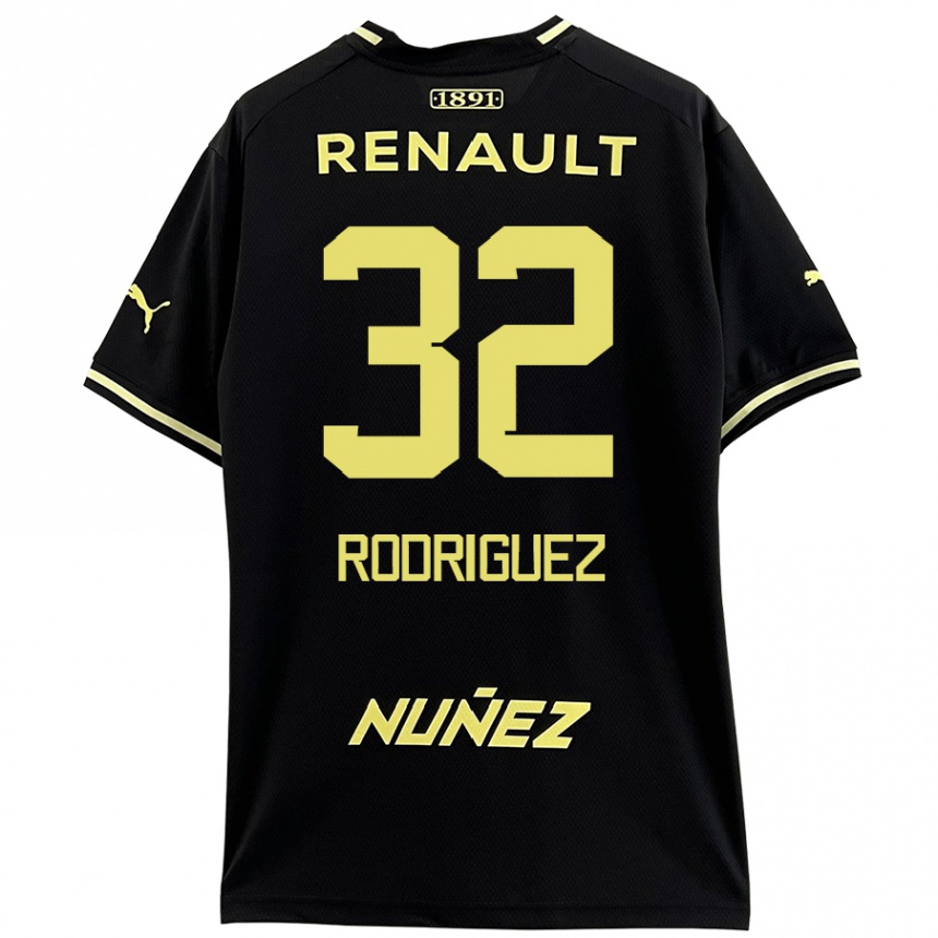 Kinder Fußball Randall Rodríguez #32 Schwarz Gelb Auswärtstrikot Trikot 2024/25 T-Shirt Luxemburg