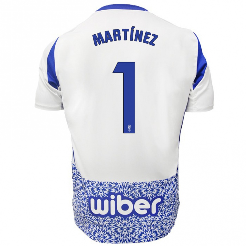 Kinder Fußball Marc Martínez #1 Weiß Blau Auswärtstrikot Trikot 2024/25 T-Shirt Luxemburg