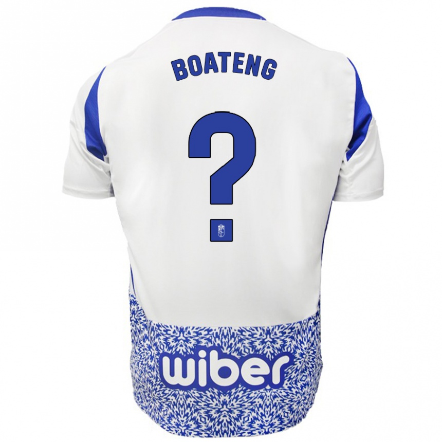 Kinder Fußball Robin Boateng #0 Weiß Blau Auswärtstrikot Trikot 2024/25 T-Shirt Luxemburg