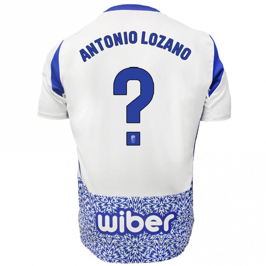 Kinder Fußball José Antonio Lozano #0 Weiß Blau Auswärtstrikot Trikot 2024/25 T-Shirt Luxemburg