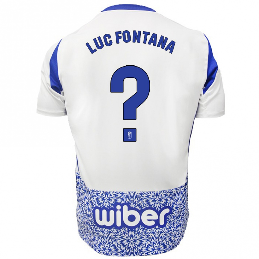 Kinder Fußball Jean Luc Fontana #0 Weiß Blau Auswärtstrikot Trikot 2024/25 T-Shirt Luxemburg