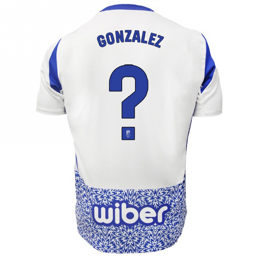 Kinder Fußball Paco González #0 Weiß Blau Auswärtstrikot Trikot 2024/25 T-Shirt Luxemburg