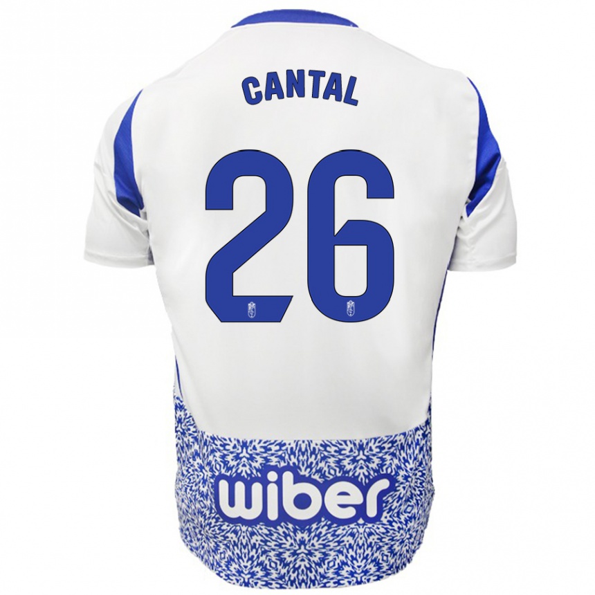 Kinder Fußball Paco Cantal #26 Weiß Blau Auswärtstrikot Trikot 2024/25 T-Shirt Luxemburg