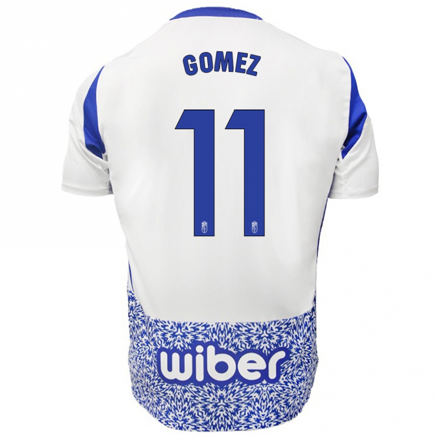 Kinder Fußball Andrea Gómez #11 Weiß Blau Auswärtstrikot Trikot 2024/25 T-Shirt Luxemburg