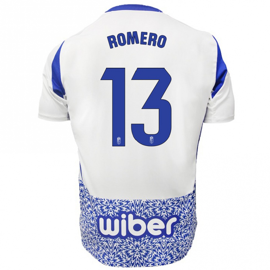 Kinder Fußball Andrea Romero #13 Weiß Blau Auswärtstrikot Trikot 2024/25 T-Shirt Luxemburg