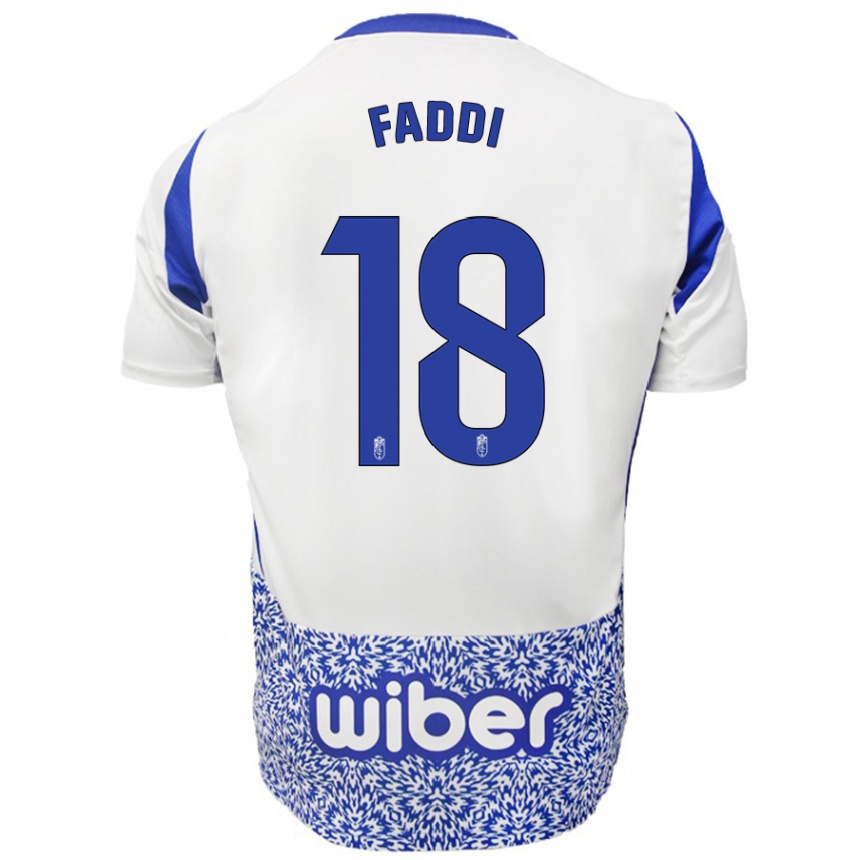 Kinder Fußball Inés Faddi #18 Weiß Blau Auswärtstrikot Trikot 2024/25 T-Shirt Luxemburg