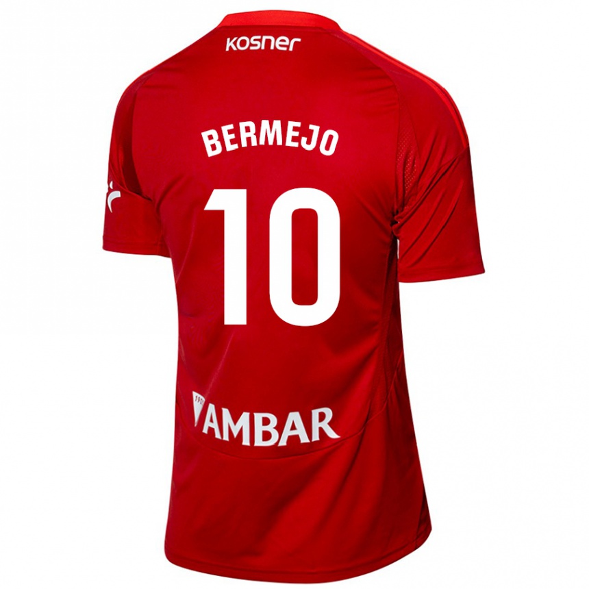 Kinder Fußball Sergio Bermejo #10 Weiß Blau Auswärtstrikot Trikot 2024/25 T-Shirt Luxemburg