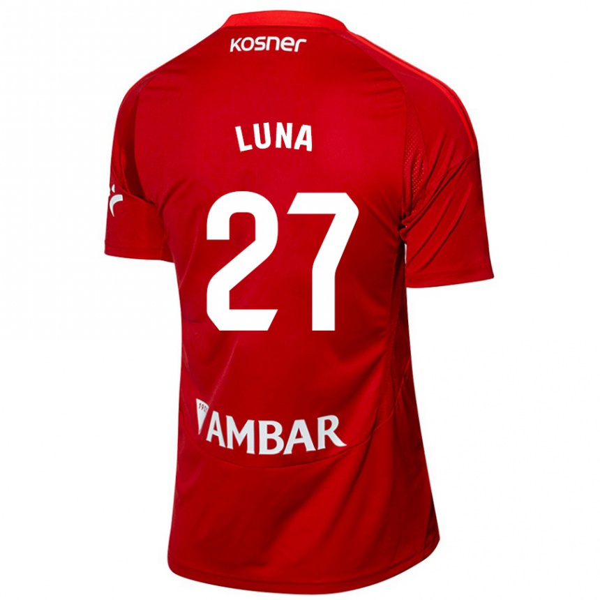 Kinder Fußball Marcos Luna #27 Weiß Blau Auswärtstrikot Trikot 2024/25 T-Shirt Luxemburg