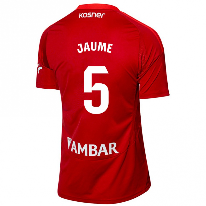 Kinder Fußball Jaume Grau #5 Weiß Blau Auswärtstrikot Trikot 2024/25 T-Shirt Luxemburg