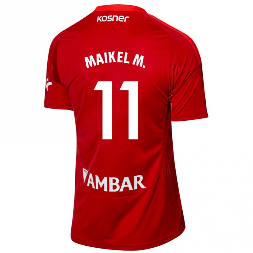 Kinder Fußball Maikel Mesa #11 Weiß Blau Auswärtstrikot Trikot 2024/25 T-Shirt Luxemburg