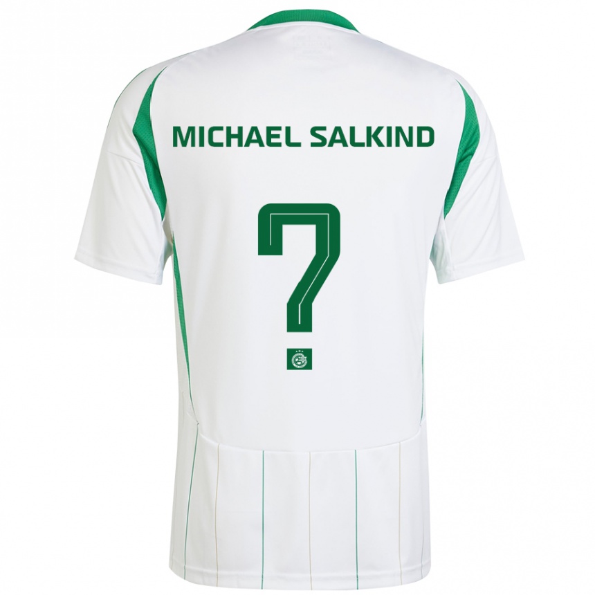 Kinder Fußball Liav Michael Salkind #0 Weiß Grün Auswärtstrikot Trikot 2024/25 T-Shirt Luxemburg