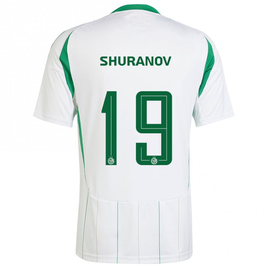 Kinder Fußball Erik Shuranov #19 Weiß Grün Auswärtstrikot Trikot 2024/25 T-Shirt Luxemburg