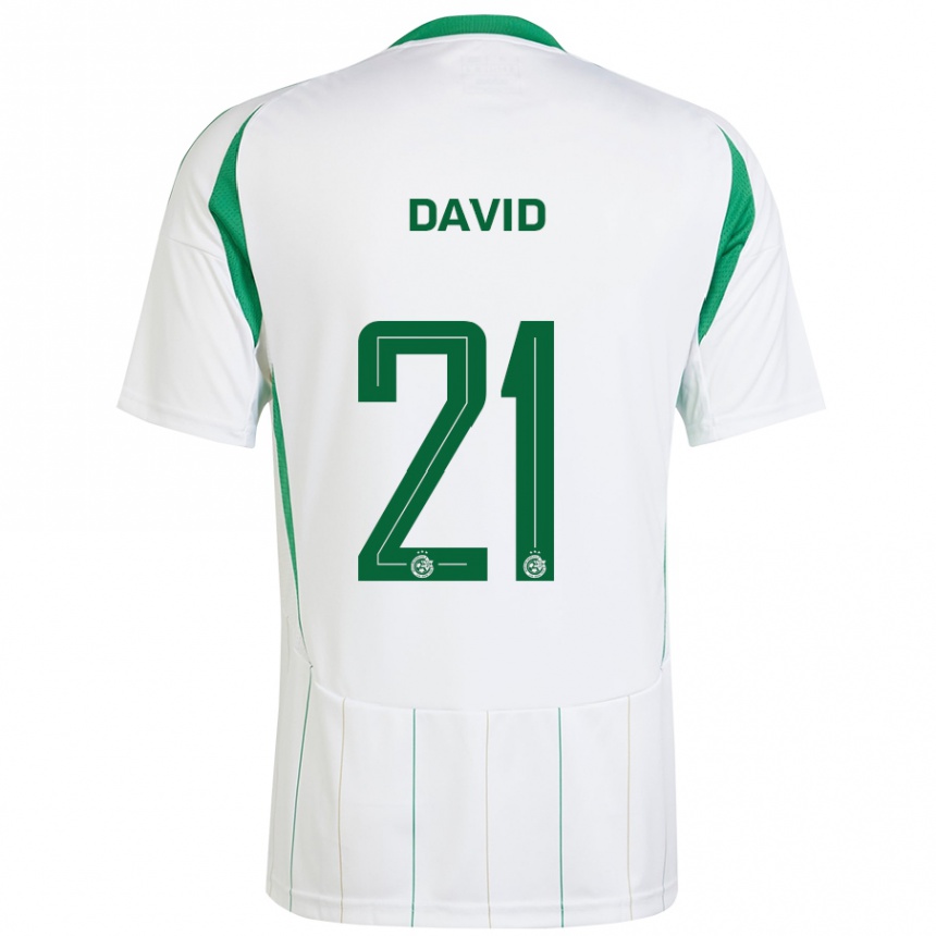 Kinder Fußball Dean David #21 Weiß Grün Auswärtstrikot Trikot 2024/25 T-Shirt Luxemburg