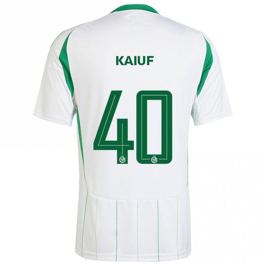 Kinder Fußball Sharif Kaiuf #40 Weiß Grün Auswärtstrikot Trikot 2024/25 T-Shirt Luxemburg