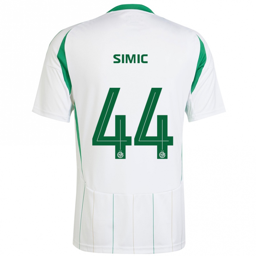 Kinder Fußball Lorenco Simic #44 Weiß Grün Auswärtstrikot Trikot 2024/25 T-Shirt Luxemburg