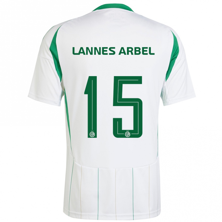 Kinder Fußball Tomer Lannes Arbel #15 Weiß Grün Auswärtstrikot Trikot 2024/25 T-Shirt Luxemburg