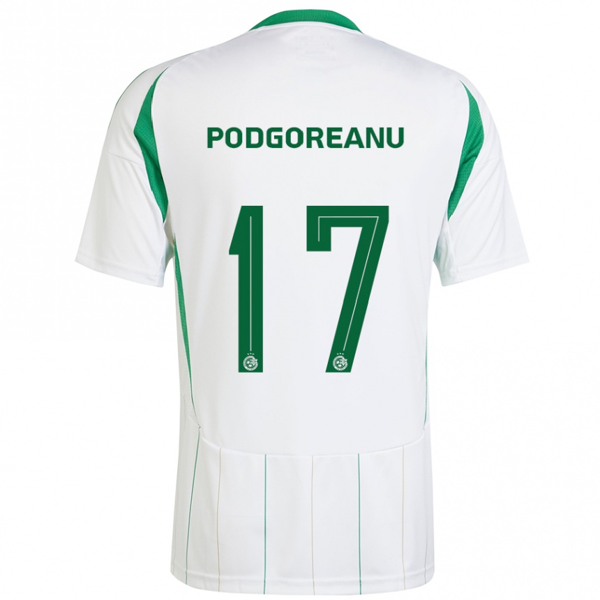 Kinder Fußball Suf Podgoreanu #17 Weiß Grün Auswärtstrikot Trikot 2024/25 T-Shirt Luxemburg