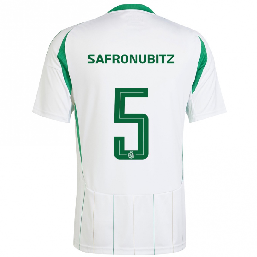 Kinder Fußball Dan Safronubitz #5 Weiß Grün Auswärtstrikot Trikot 2024/25 T-Shirt Luxemburg