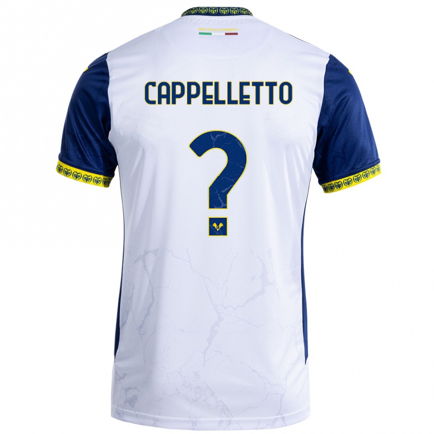 Kinder Fußball Bryan Cappelletto #0 Weiß Blau Auswärtstrikot Trikot 2024/25 T-Shirt Luxemburg