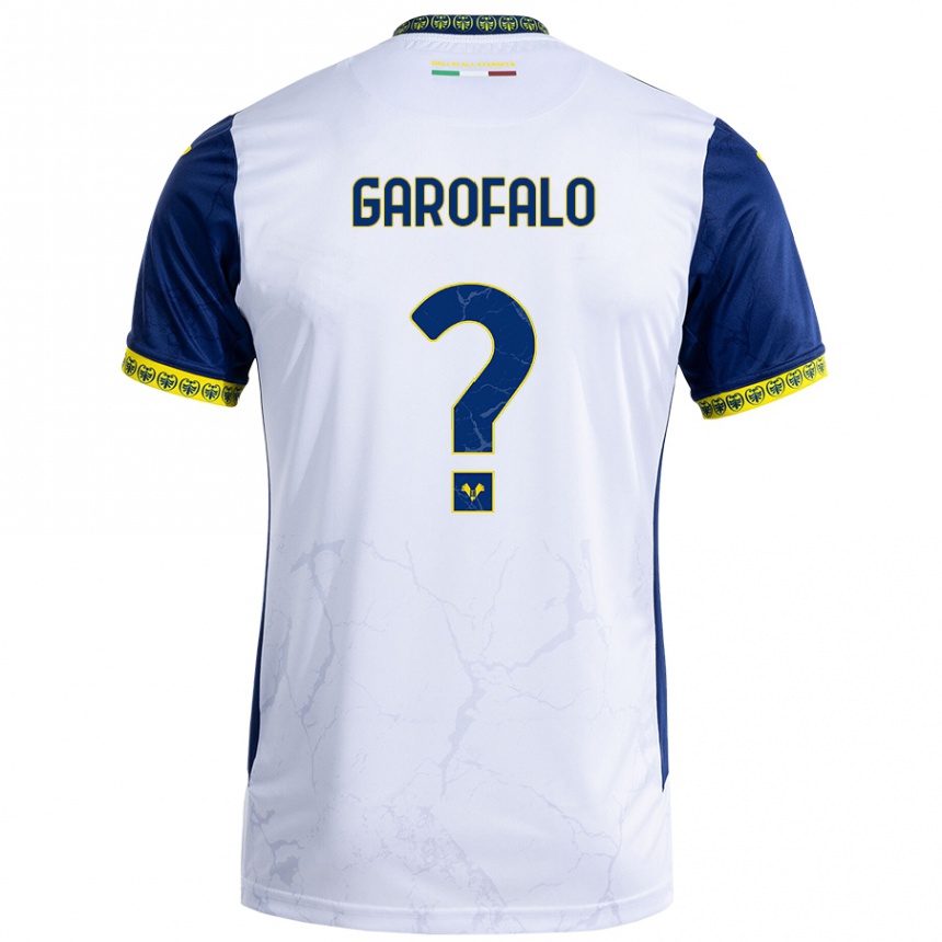 Kinder Fußball Lorenzo Garofalo #0 Weiß Blau Auswärtstrikot Trikot 2024/25 T-Shirt Luxemburg