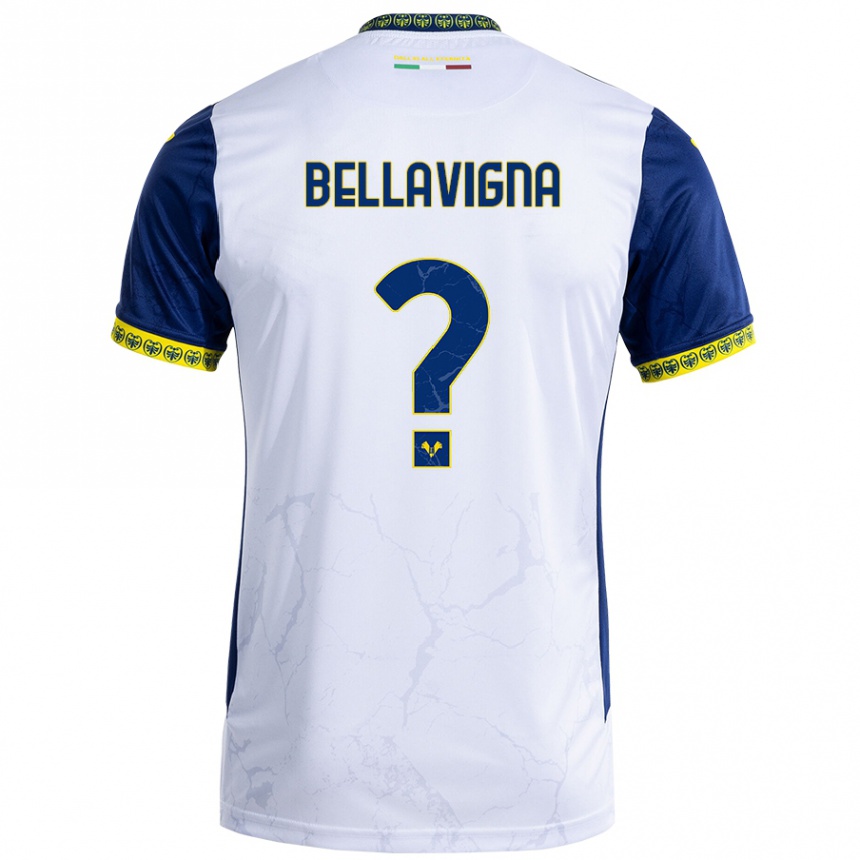 Kinder Fußball Marco Bellavigna #0 Weiß Blau Auswärtstrikot Trikot 2024/25 T-Shirt Luxemburg