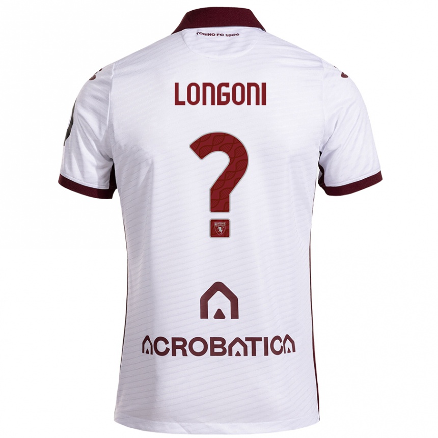 Kinder Fußball Marco Longoni #0 Weiß Kastanienbraun Auswärtstrikot Trikot 2024/25 T-Shirt Luxemburg