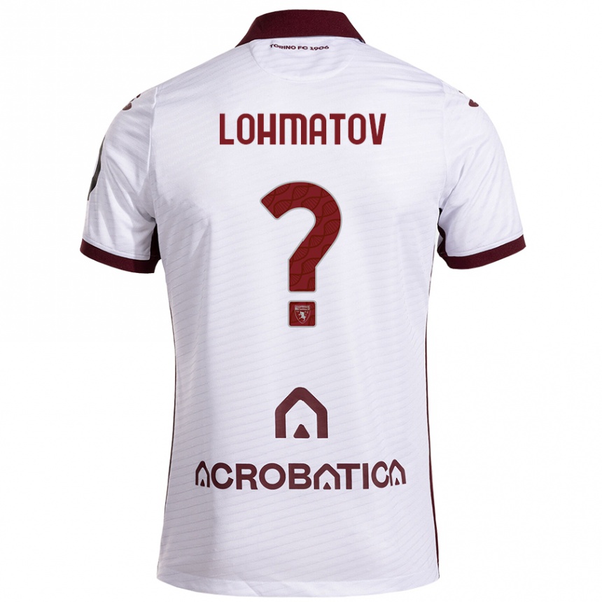 Kinder Fußball Aleksandr Lohmatov #0 Weiß Kastanienbraun Auswärtstrikot Trikot 2024/25 T-Shirt Luxemburg