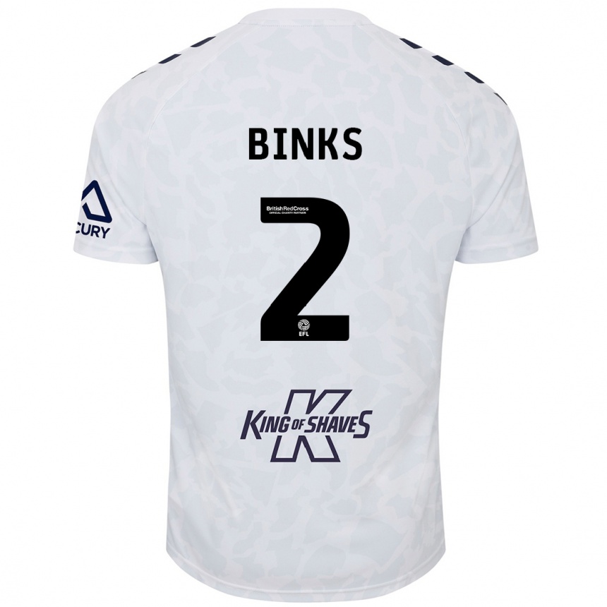 Kinder Fußball Luis Binks #2 Weiß Auswärtstrikot Trikot 2024/25 T-Shirt Luxemburg