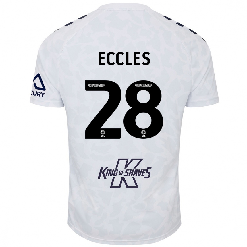 Kinder Fußball Josh Eccles #28 Weiß Auswärtstrikot Trikot 2024/25 T-Shirt Luxemburg