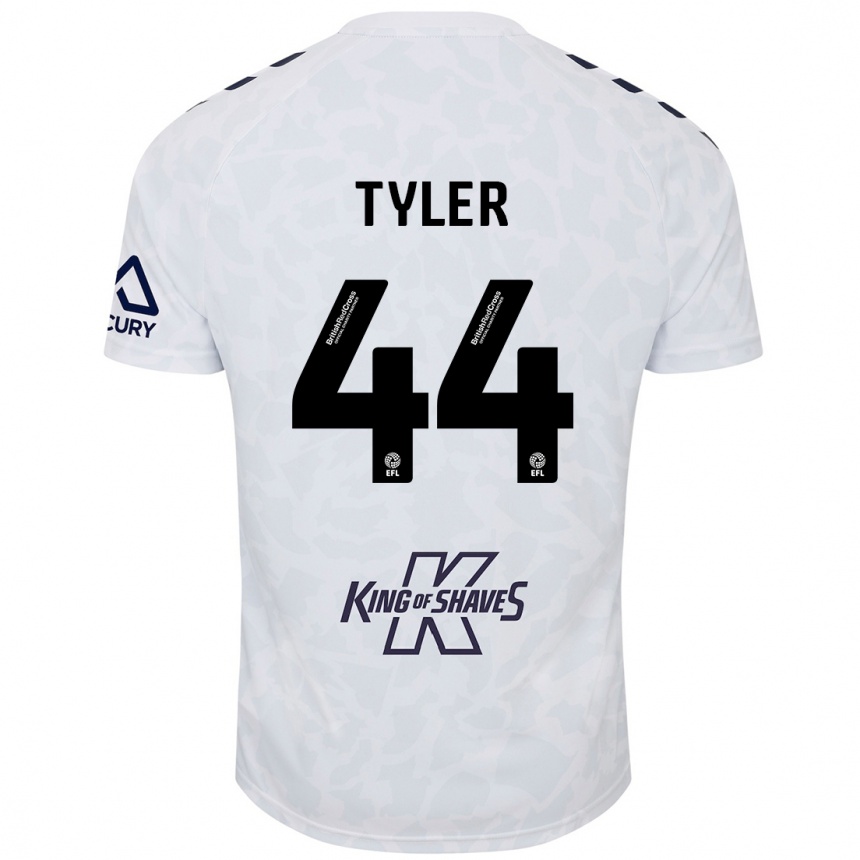 Kinder Fußball Cian Tyler #44 Weiß Auswärtstrikot Trikot 2024/25 T-Shirt Luxemburg