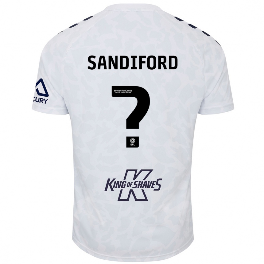 Kinder Fußball Greg Sandiford #0 Weiß Auswärtstrikot Trikot 2024/25 T-Shirt Luxemburg