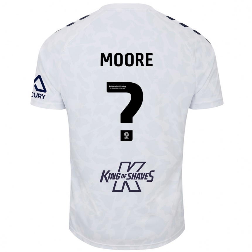 Kinder Fußball Isaac Moore #0 Weiß Auswärtstrikot Trikot 2024/25 T-Shirt Luxemburg