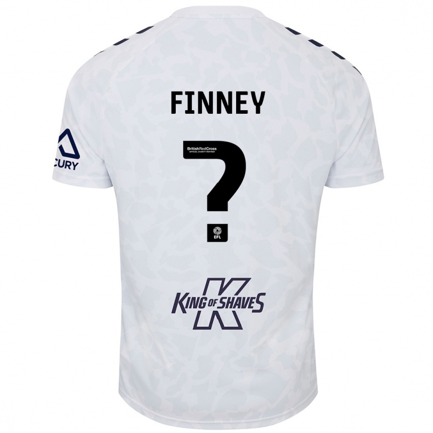 Kinder Fußball Charlie Finney #0 Weiß Auswärtstrikot Trikot 2024/25 T-Shirt Luxemburg