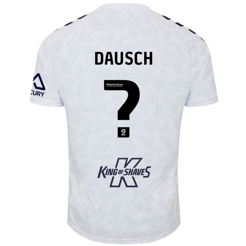 Kinder Fußball Aiden Dausch #0 Weiß Auswärtstrikot Trikot 2024/25 T-Shirt Luxemburg