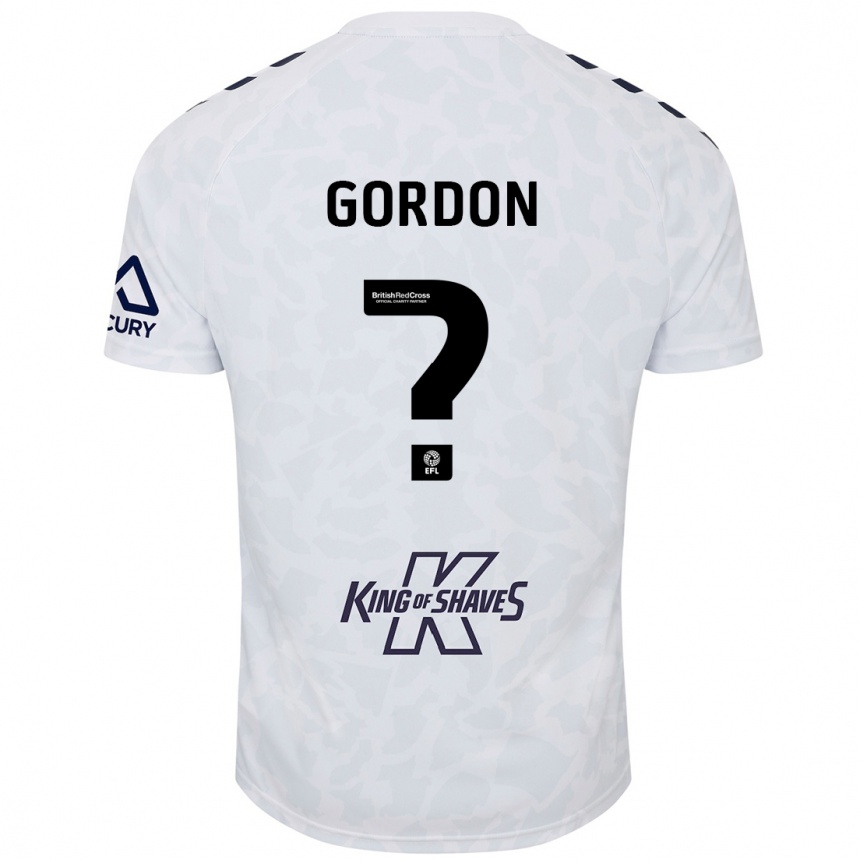 Kinder Fußball Joshua Gordon #0 Weiß Auswärtstrikot Trikot 2024/25 T-Shirt Luxemburg