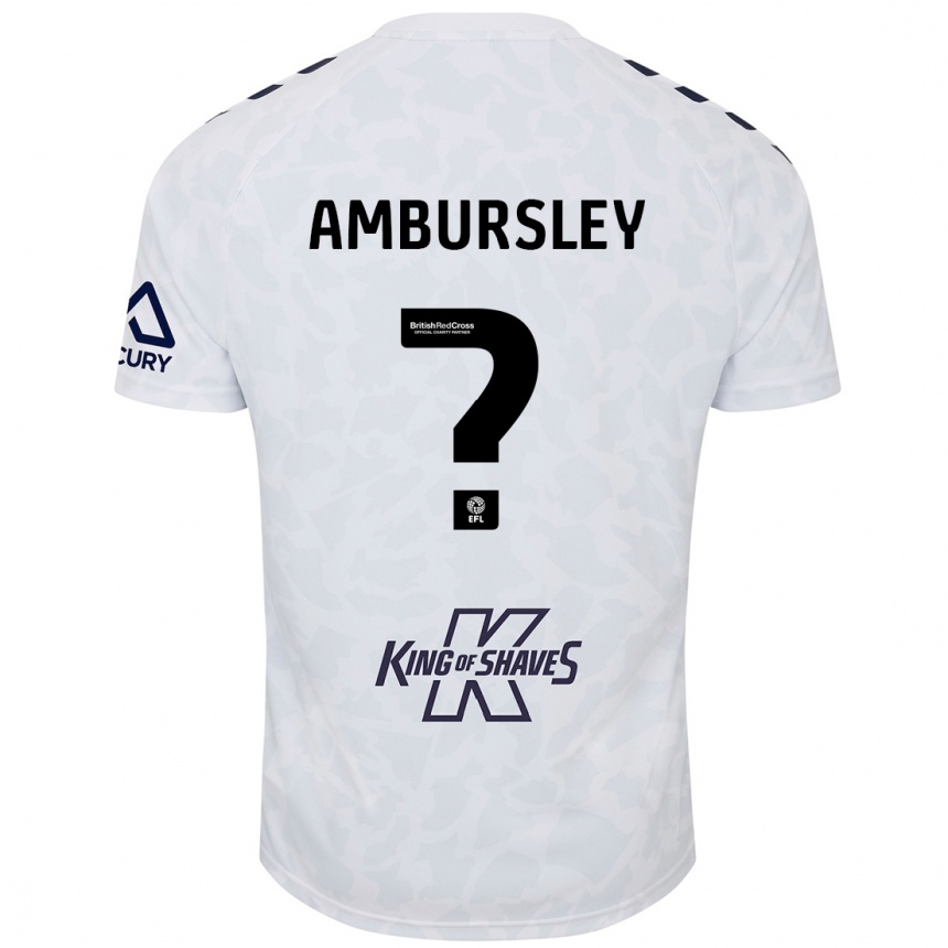 Kinder Fußball Conrad Ambursley #0 Weiß Auswärtstrikot Trikot 2024/25 T-Shirt Luxemburg