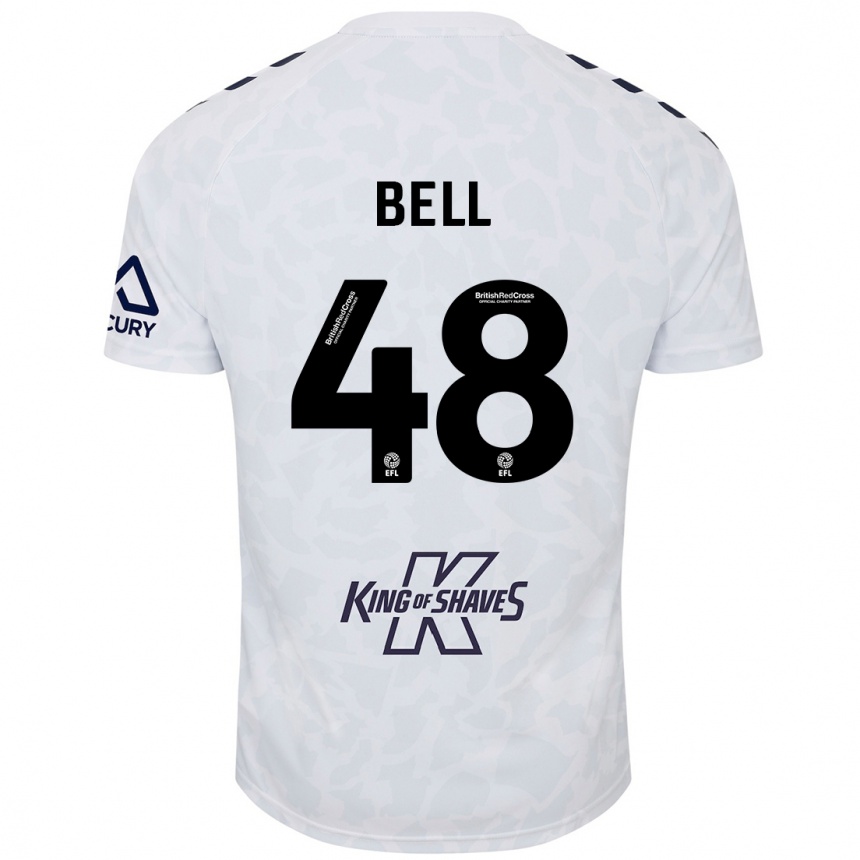 Kinder Fußball Luke Bell #48 Weiß Auswärtstrikot Trikot 2024/25 T-Shirt Luxemburg