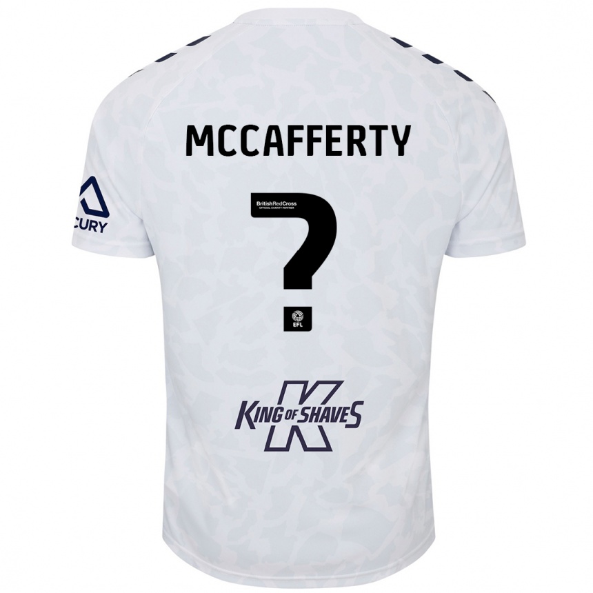 Kinder Fußball Lewys Mccafferty #0 Weiß Auswärtstrikot Trikot 2024/25 T-Shirt Luxemburg