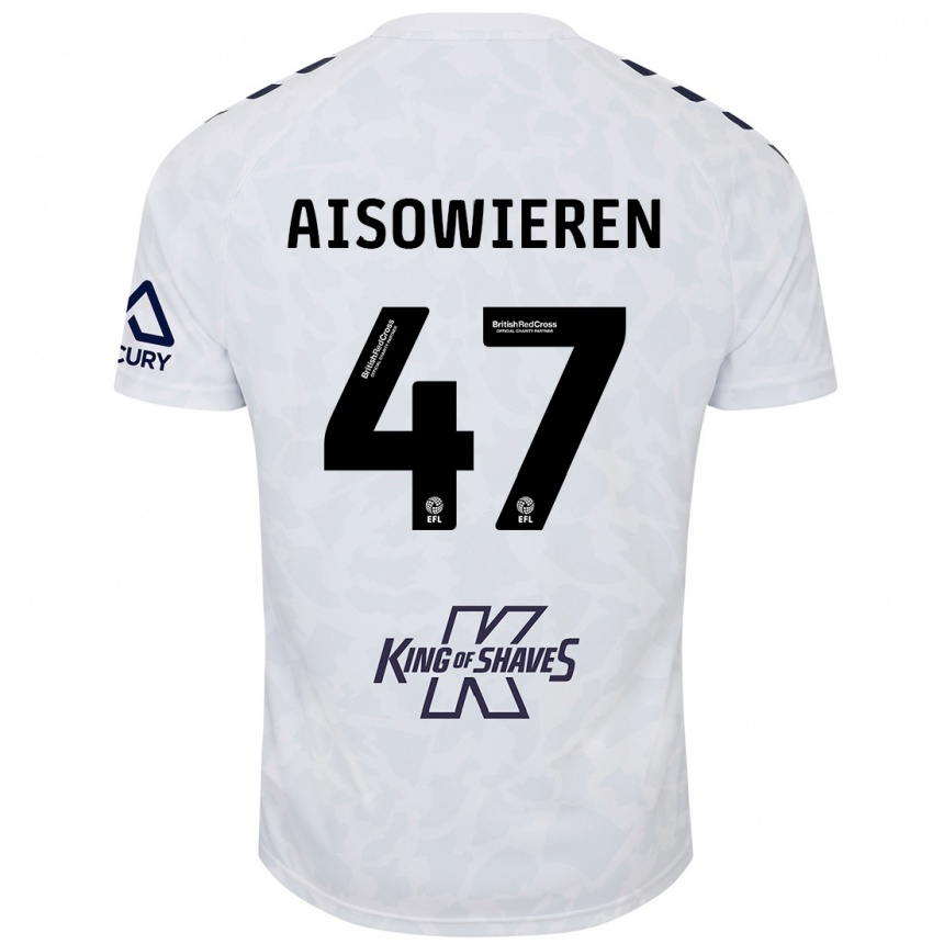 Kinder Fußball Evan Eghosa Aisowieren #47 Weiß Auswärtstrikot Trikot 2024/25 T-Shirt Luxemburg