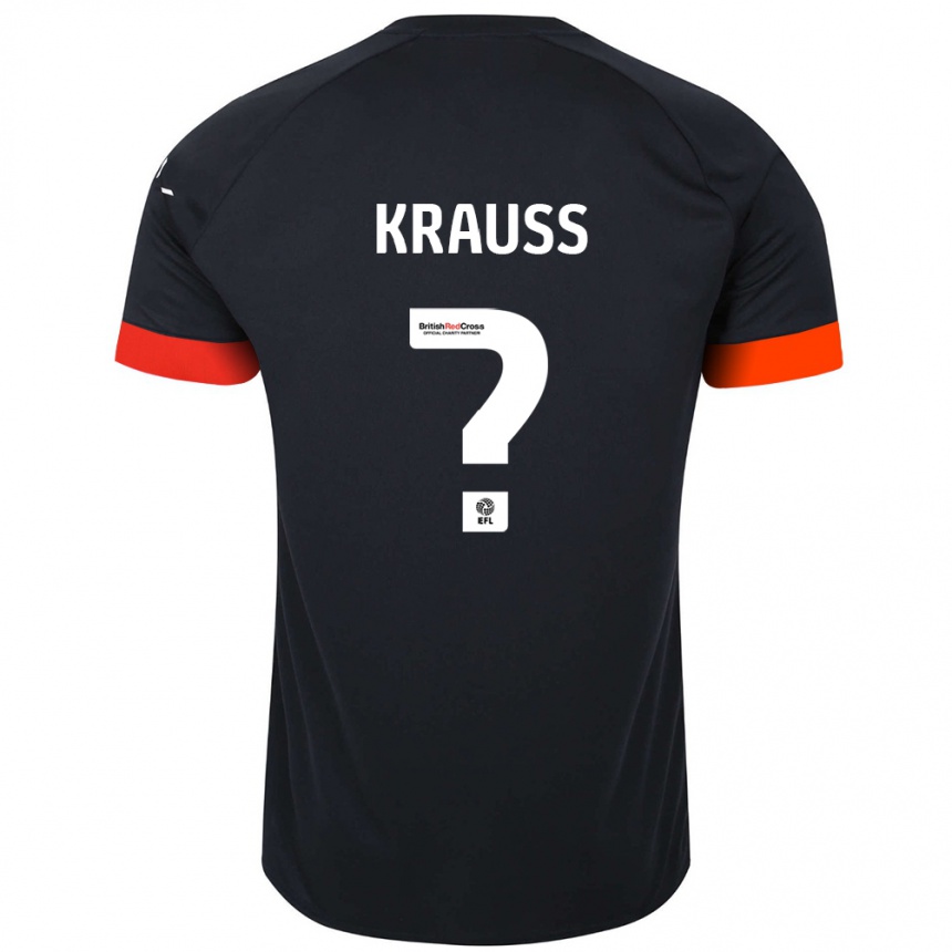 Kinder Fußball Tom Krauß #0 Schwarz Orange Auswärtstrikot Trikot 2024/25 T-Shirt Luxemburg