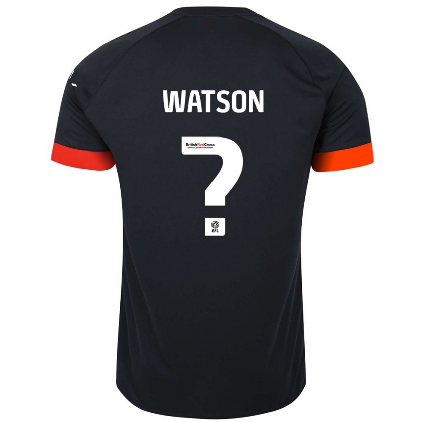 Kinder Fußball Louie Watson #0 Schwarz Orange Auswärtstrikot Trikot 2024/25 T-Shirt Luxemburg