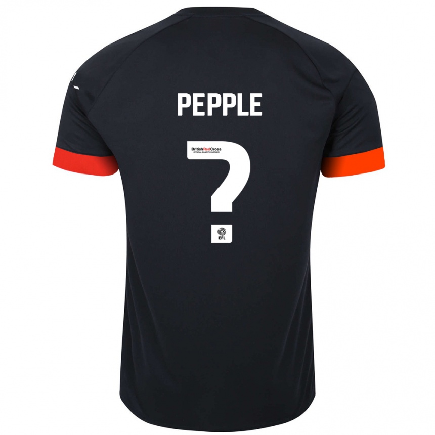 Kinder Fußball Aribim Pepple #0 Schwarz Orange Auswärtstrikot Trikot 2024/25 T-Shirt Luxemburg