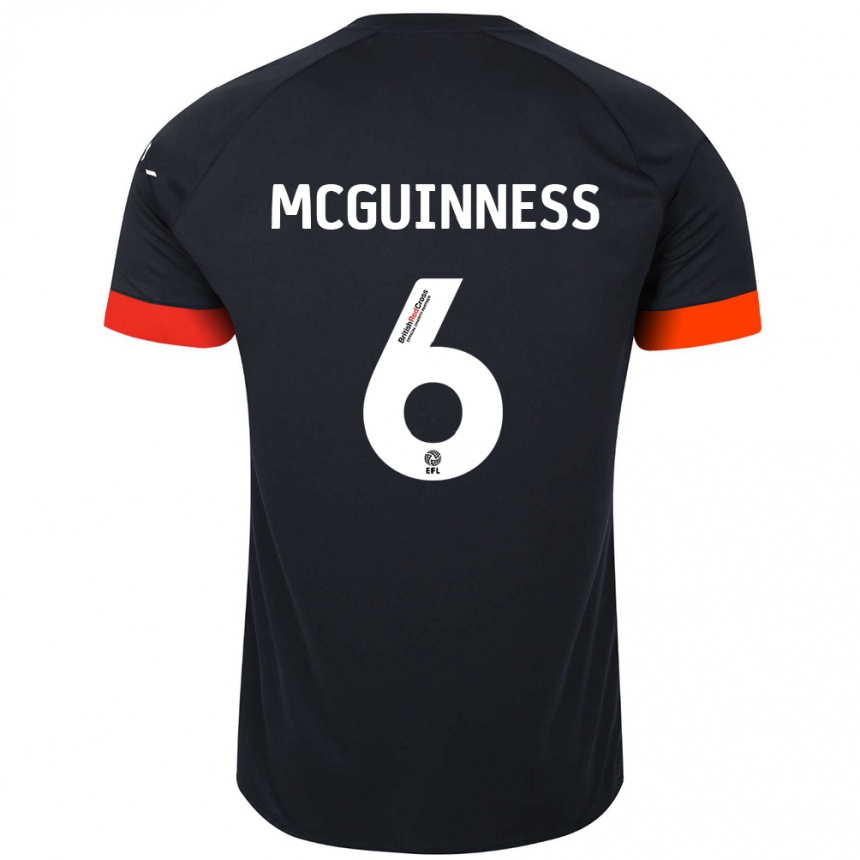 Kinder Fußball Mark Mcguinness #6 Schwarz Orange Auswärtstrikot Trikot 2024/25 T-Shirt Luxemburg