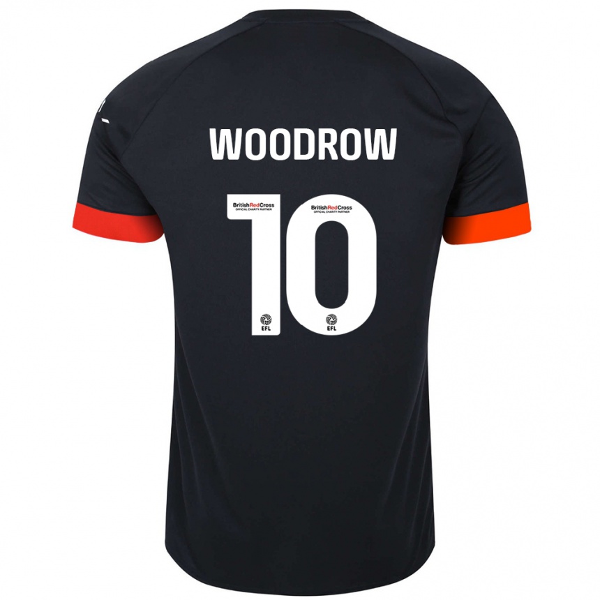 Kinder Fußball Cauley Woodrow #10 Schwarz Orange Auswärtstrikot Trikot 2024/25 T-Shirt Luxemburg