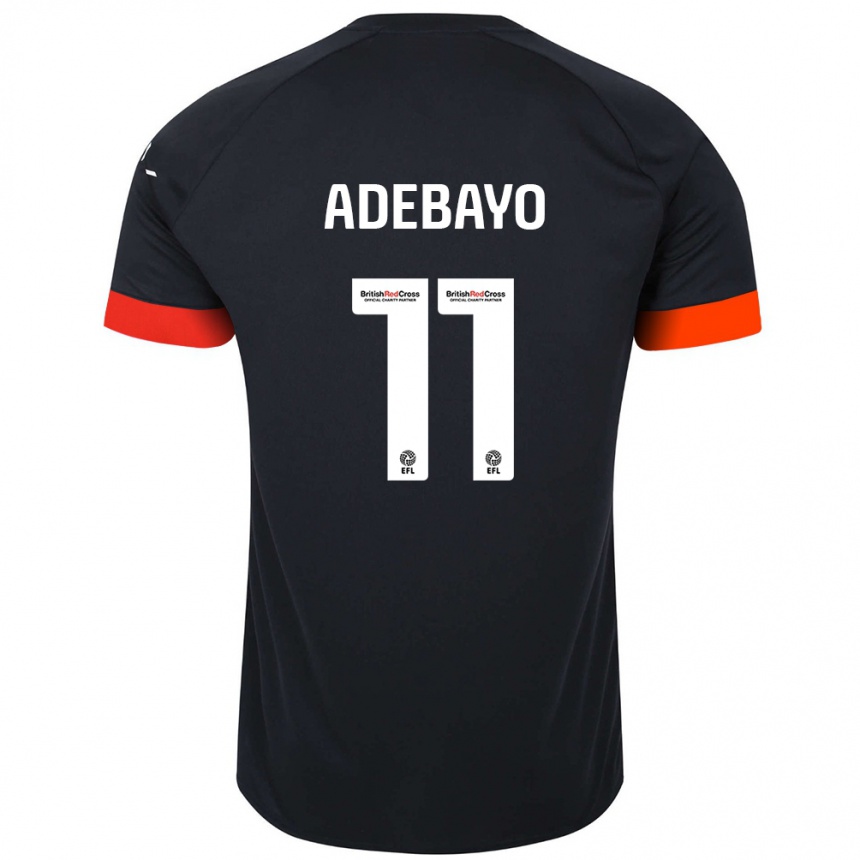 Kinder Fußball Elijah Adebayo #11 Schwarz Orange Auswärtstrikot Trikot 2024/25 T-Shirt Luxemburg