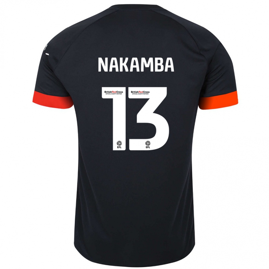 Kinder Fußball Marvelous Nakamba #13 Schwarz Orange Auswärtstrikot Trikot 2024/25 T-Shirt Luxemburg